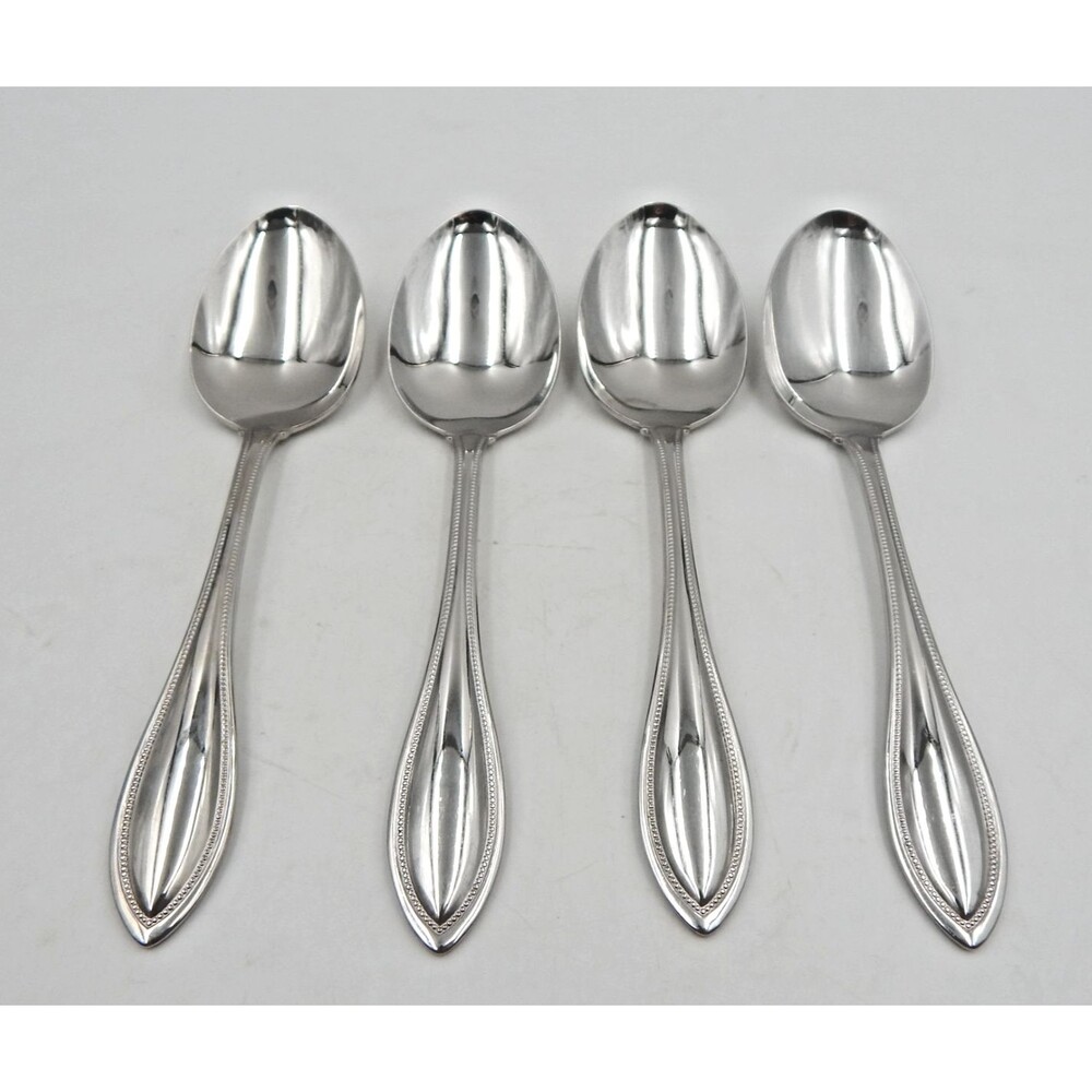 Oneida American Harmony Arbor Oval SOUP Spoon Stainless Flatware USA Lot 4